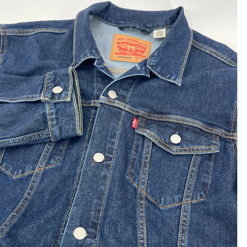 Levi's Trucker Jacket Mens XL Dark Indigo Blue Denim Standard Fit 72334-2761